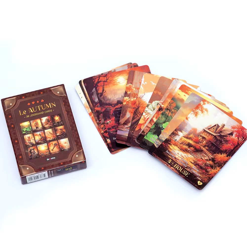 Tarot Cards Deck With Guidebook - ルノルマンタロットデッキ ル・オータムコレクション 占いと運命の予言用 オラクルデッキ ボードゲーム タロットカードゲーム