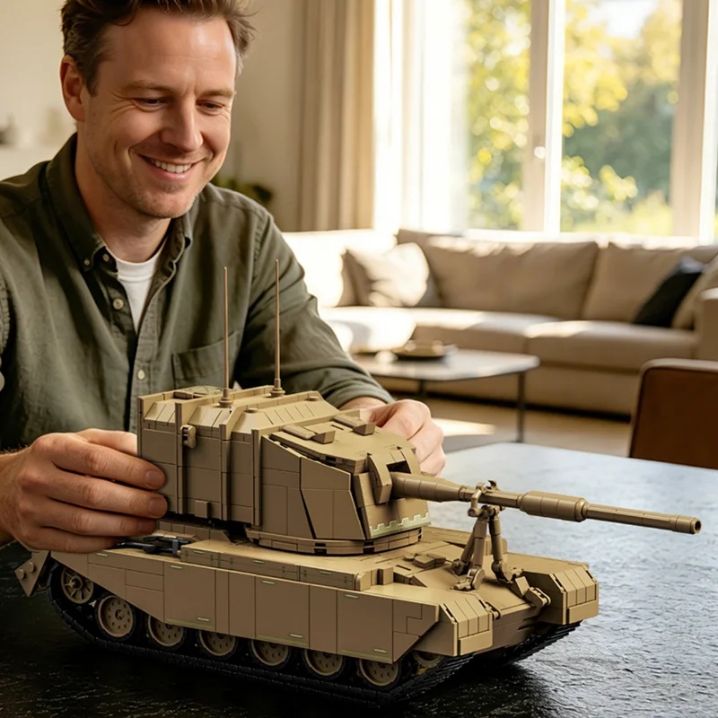 Lego Compatible Military Tank - 2080ピース イギリス製FV4005重対戦車砲 12GO 97038 ビルディングブロック 軍用主力戦車
