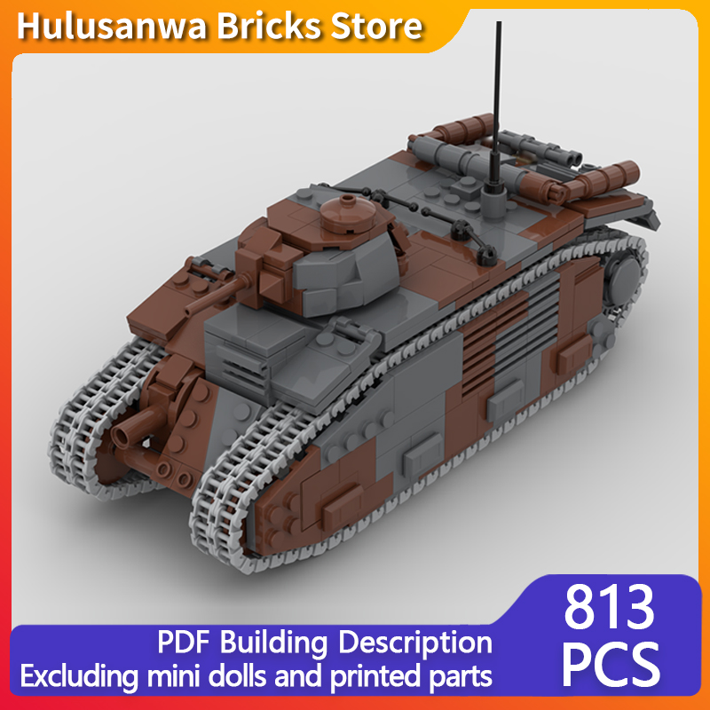 Lego Compatible Military Tank - B1 Bis 軍用戦車モデル MOC 組み立てブロック 戦争装備