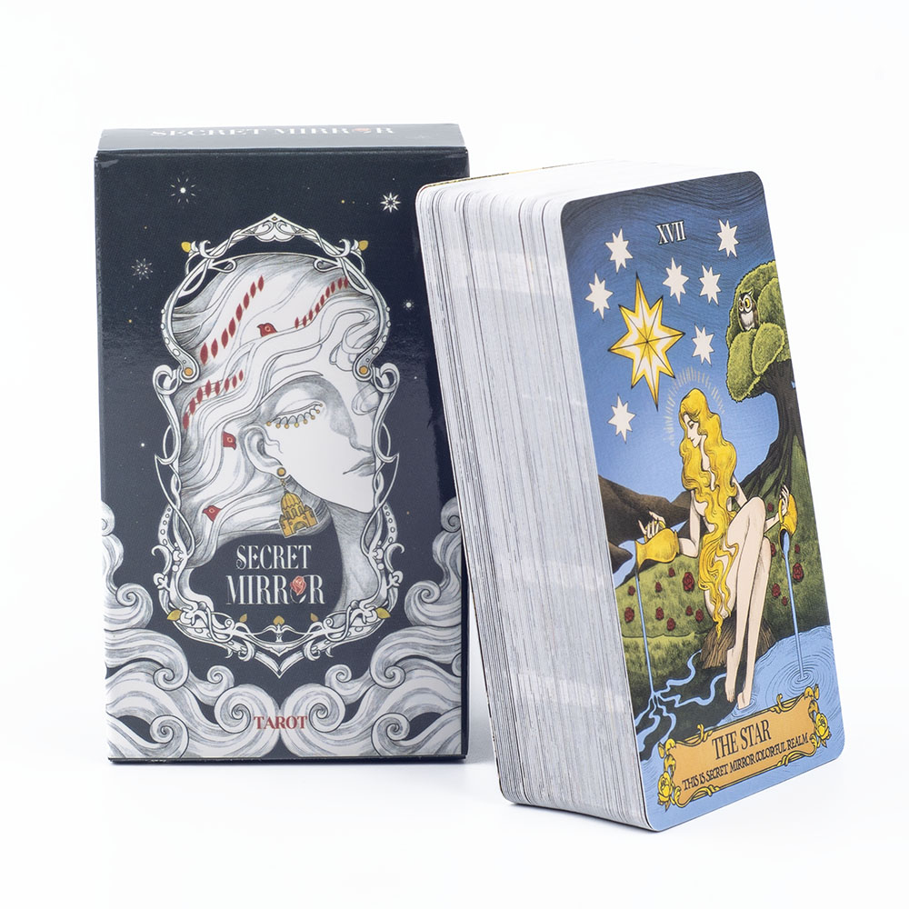 シークレットミラータロットカード 10.3*6cm モノクロ - Tarot Cards Deck With Guidebook のレビューと価格