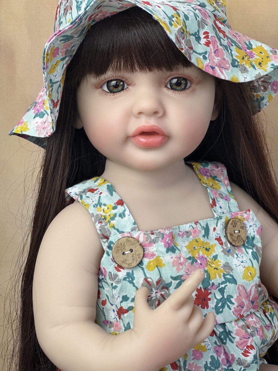 22 インチかわいい全身シリコーンビニールベベリボーンガール - Reborn Baby Doll Silicone Realistic のレビューと価格