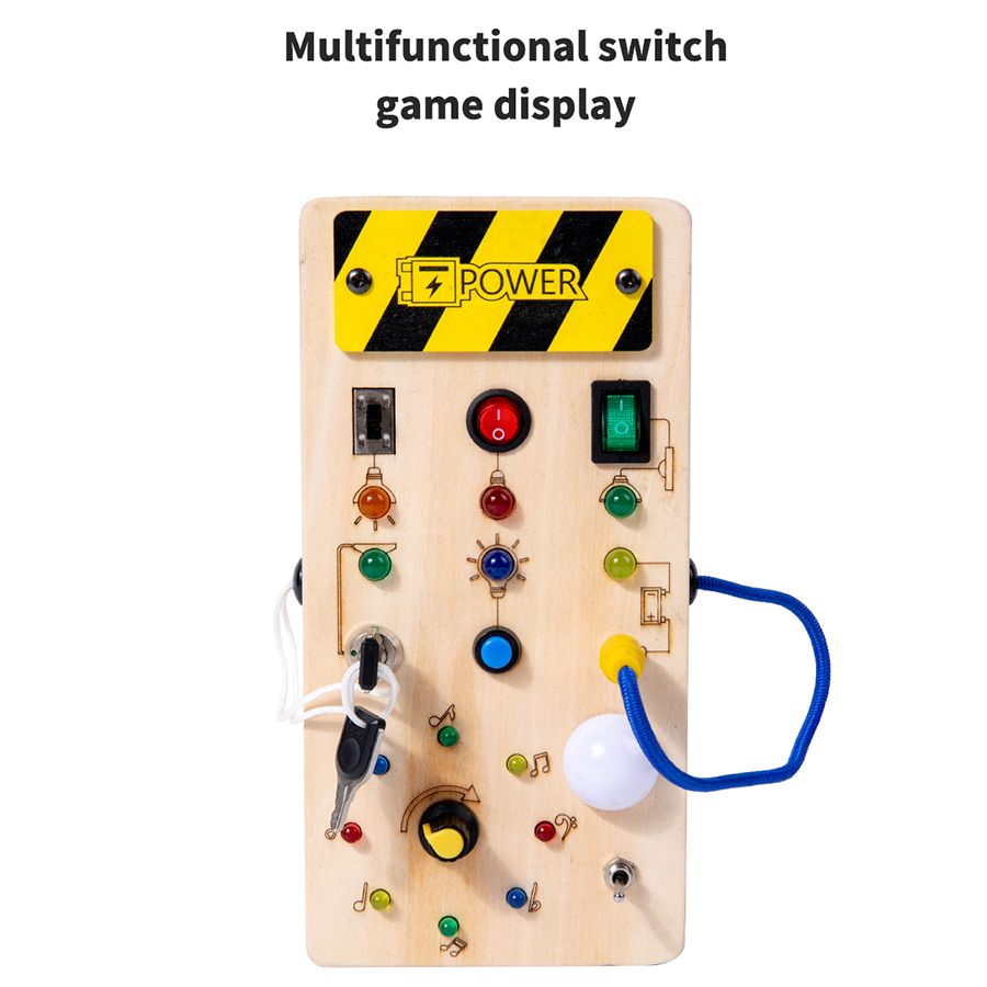 モンテッソーリビジーボード感覚おもちゃ木製 LED ライトス - Montessori Wooden Busy Board Toddler のレビューと価格