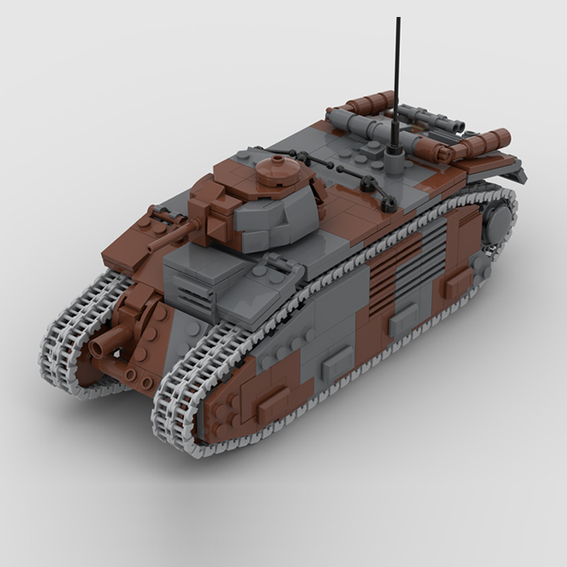 B1 Bis 軍用戦車モデル MOC 組み立てブロック 戦争 - Lego Compatible Military Tank のレビューと価格