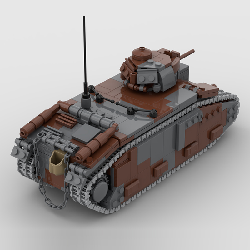 B1 Bis 軍用戦車モデル MOC 組み立てブロック 戦争 - Lego Compatible Military Tank のレビューと価格